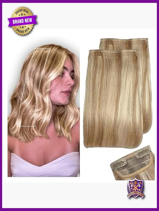 2pcs Short Clip in Hair Extensions - Remy Human Hair, 12 Inch, Tangle-Free,
